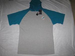 Miami Dolphins T Shirt NEW Hooded Short Sleeve Men's XLT NFL MIA Guys Football - Picture 1 of 4
