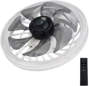 Ceiling Fan Light Dimmable E27 Bulb 4 Wind Speeds with Remote Control Bedroom UK - Picture 1 of 10