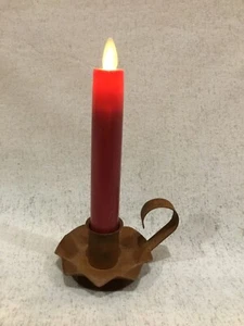 NEW RUSTY Taper Candle Holder w Handle Primitive Country Primitive Rusty Metal - Picture 1 of 8