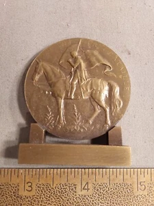 BRONZE MEDALLION JOAN OF ARC E. MOUGHON ARTIST - Picture 1 of 3