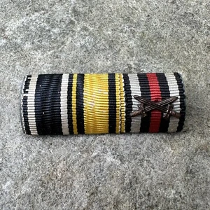 ORIGINAL WWI WW1 German Prussian 3-Place Ribbon Bar Iron Cross Medal Bar - Picture 1 of 2