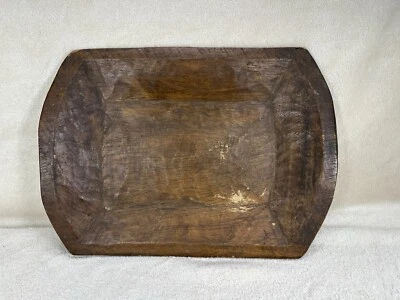 Vintage Hand Carved Wooden Dough Bowl Kitchen Bowl Serving Tray - Image 1 of 4