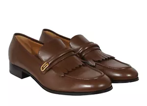 Gucci Herren Verspiegelt G Fransen Halbschuhe Größe US 12,5 UK 11,5 Braun Leder Slipper - Bild 1 von 13
