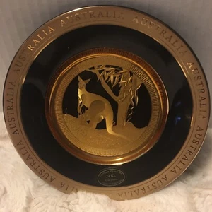 Australian 24kt Gold Plated Kangaroo Plate Mini/Trinket dish - Picture 1 of 11