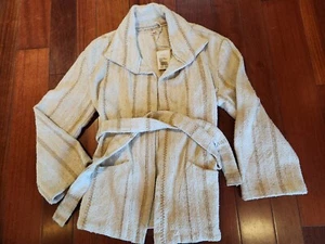 Faherty June Lake Belted Baja Blanket Jacket Med Sand Dune Brown Pockets NWT - Picture 1 of 10