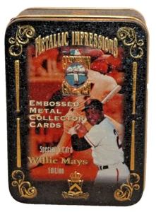 Willie Mays - 1995 Metallic Impressions Juego de 5 tarjetas de metal especial nuevo en caja de hojalata - Imagen 1 de 1