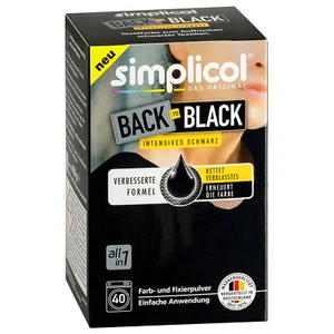 SIMPLICOL BACK TO NOIR couleur textile noir intense 400 g couleur et poudre fixatrice - Photo 1 sur 1