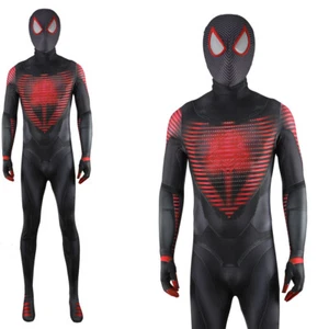 2023 Upgraded Miles Morales Spiderman Jumpsuit Cosplay Costume 3D Suit Halloween - Picture 1 of 24