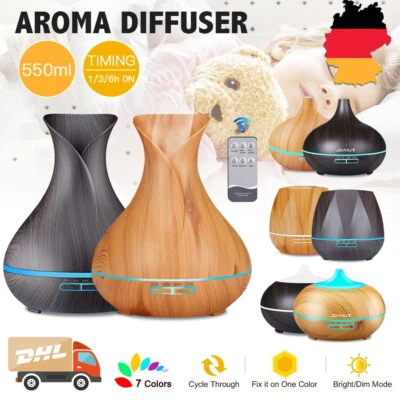 550ML Ultraschall Luftbefeuchter Aroma Diffuser Aromatherapie Humidifier 7 LED - Bild 1 von 4