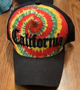 CALIFORNIA PIT BULL Tie Dye Snapback Cap Mesh Trucker Hat Adjustable - Picture 1 of 6