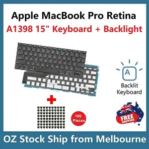 Apple MacBook Pro Retina 15" A1398 2013 2014 2015 Keyboard US Backlight Backlit - Picture 1 of 6