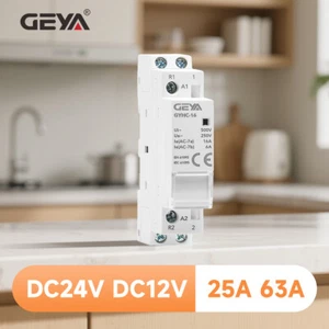 GEYA Modular DC12V 24V 2P 25A 63A Automatic Contactor 2NO/1NO1NC/2NC Household - Picture 1 of 18