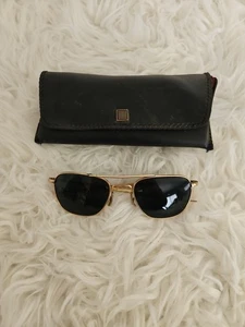 AMERICAN OPTICAL AO 1-10 12K GF VINTAGE AVIATOR SUNGLASSES --- Flaws - Picture 1 of 6