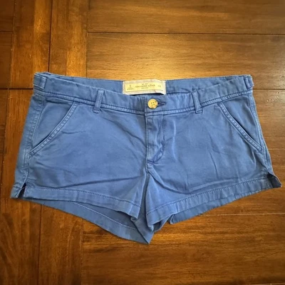 Mini Pantalones Cortos Vintage Y2K Años 2000 Abercrombie & Fitch Micro Azul Tiro Bajo Talla 6 Foto 1 de 4