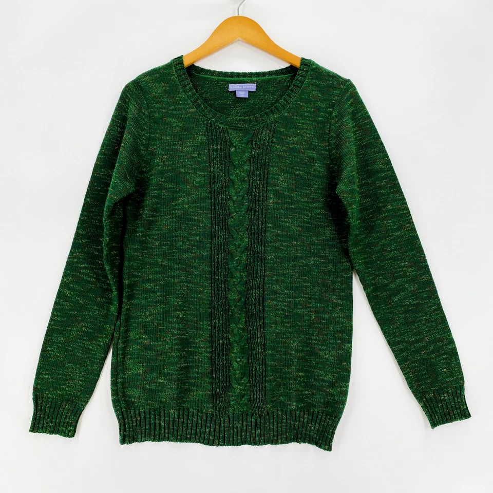 Laura Scott Knit Sweater Women’s Size Medium Green Long Sleeve Round Neck - Image 1 of 4