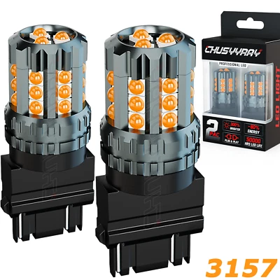 2X 3157 LED 转向信号灯泡黄色适用于丰田 Highlander 2011 2012 2013 — 第 1/4 张图片