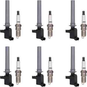 Set of 6 Ignition Coil Pack Spark Plugs for 3.0L 2001-2008 Ford Escape Freestyle - Picture 1 of 7