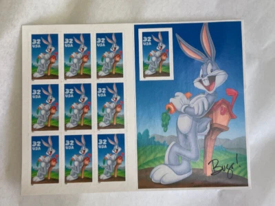 1997 BUGS BUNNY 32 cent Stamp 10 stamps on a sheet NOS Mint - Image 1 of 2
