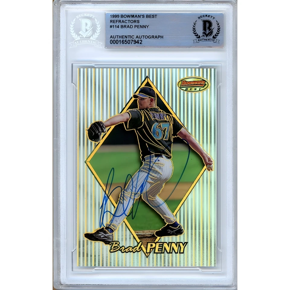 Brad Penny Firmado 1999 Bowman’s Best Refractor #114 Arizona Dbacks Losa BAS Automático Foto 1 de 4