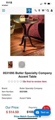 Butler Specialty Company - Mesa redonda de bronce oscuro - Excelente estado Foto 1 de 4