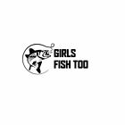 GIRLS FISH TOO Fishing Car Laptop Wall Sticker Decal