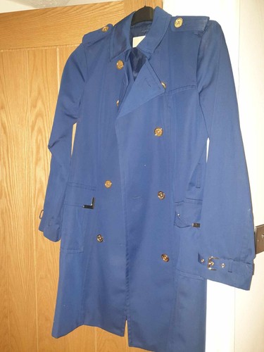 Trench Michael Kors donna blu cotone poliestere taglia small oro bottoni