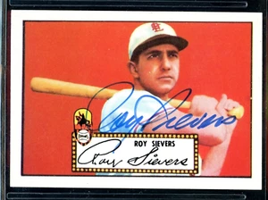 1983 Topps ROY SIEVERS Autogramm 1952 Bowman Re-Print Set - Bild 1 von 2