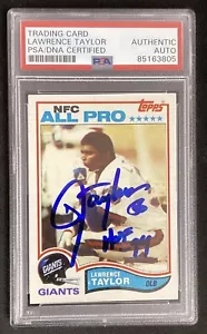 Lawrence Taylor Signed 1982 Topps #434 Rookie Card HOF 99 Inscr Auto PSA/DNA #2 - Picture 1 of 2