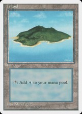 Island (B Light Purple) 4th Edition HEAVILY PLD Basic Land MAGIC CARD ABUGames