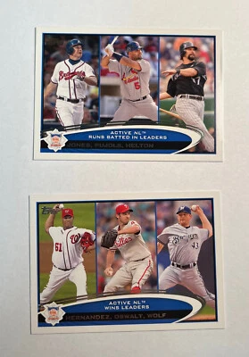 2012 Topps Baseball (2) #29 NL Active Wins Leaders #159 NL Active RBI Leaders Foto 1 de 2