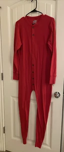 Vintage Men's Canyon Guide Hillbilly Red Cotton Longjohns Size L NICE - Picture 1 of 21