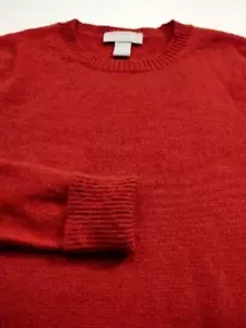HAYDEN Women's Round Neck (XS) 100% Cashmere Red Orange Sweater LONG & SLIM - Picture 1 of 5
