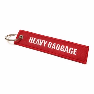 Heavy Baggage / Handle With Care Luggage Tag | Keychain | Red  / White aviamart® - Picture 1 of 1