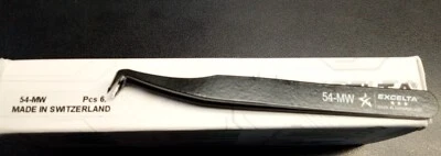 Excelta 54-MW - Tweezer Cutting 80° Angulated .122" Tip Carbon Steel