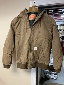 Levi’s Jacket Men's M Medium-Brown Zip Quilted Liner Hooded Jacket Coat - Picture 1 of 8