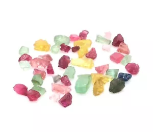 Multi Tourmaline Rough Lot 34.45 Cts Raw Tourmaline Gemstone Jewelry Supplies - Picture 1 of 4