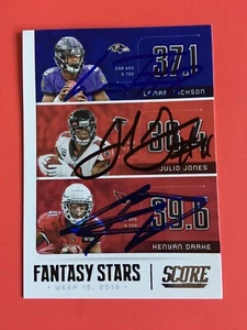 autograph card signed by nfl stars Lamar Jackson,Julio Jones and Kenyan Drake. - Picture 1 of 1