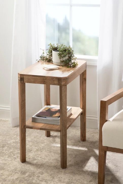 Wood End Side Table Living Room Sofa Coffee Storage Nightstand Small Rectangle - Image 1 of 4