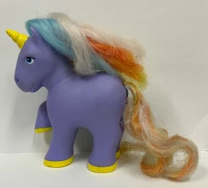 My Pretty Pets Purple & Yellow With Rainbow Hair Unicorn 1989 Remco - Picture 1 of 6