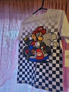 Mario Kart Boys Graphic T-Shirt White Size XL (14-16) New - Picture 1 of 2