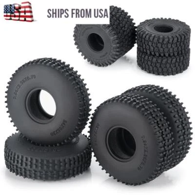 4Pcs Super Soft Sticky Pins 1.0 Tires for 1/18 1/24 RC Crawler Car TRX4M SCX24 - Image 1 of 4