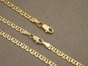  Lady's Thin Yellow Gold Plated Mariner Chain 20in. Necklace & Bracelet 8in Set - Bild 1 von 4