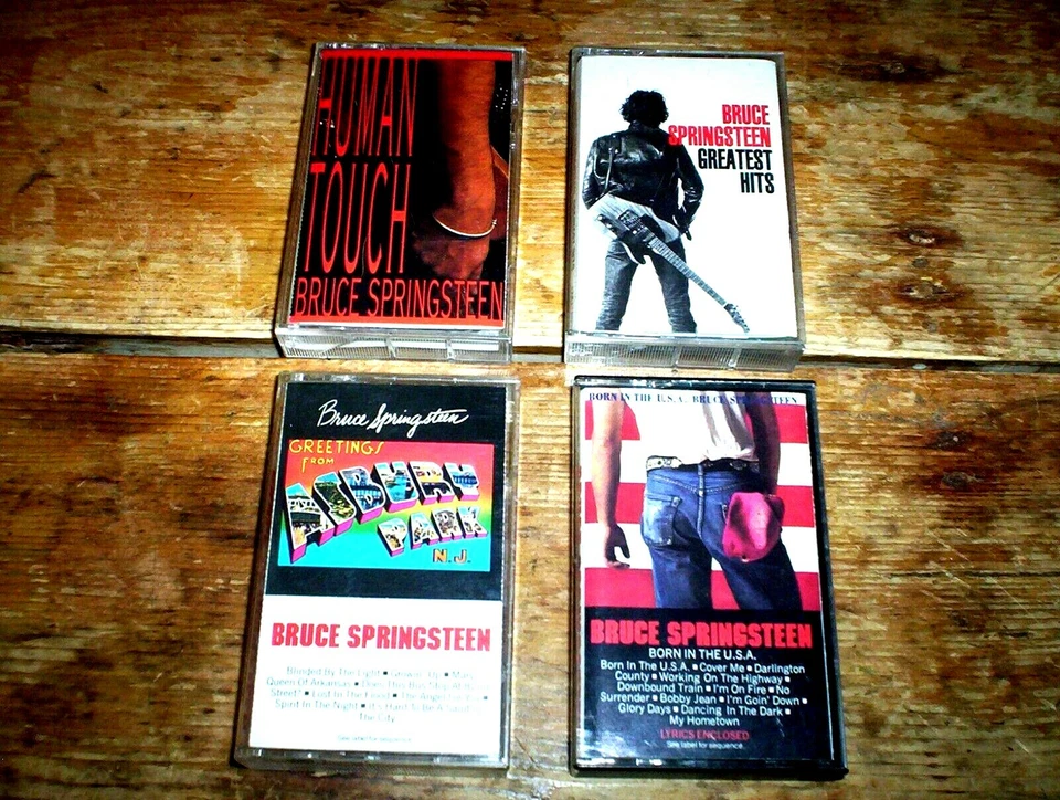 SPRINGSTEEN ( 4 ) CASSETTE sale: U.S.A. / ASBURY PARK / HUMAN TOUCH / HITS VG++ - Image 1 of 1
