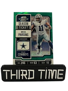 2023 Contenders Optic Micah Parsons Green Pulsar 04/35 Cowboys #14 Season Ticket - Picture 1 of 3