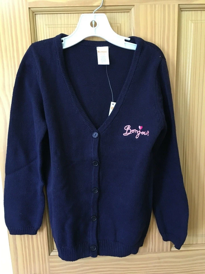 Jaqueta cardigã suéter menina Gymboree nova com etiquetas azul marinho saída 5/6 - Imagem 1 de 1