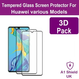 FOR Huawei P20 P30 P40 Pro Lite Full Cover Tempered Glass Screen Protector NEW - Picture 1 of 4