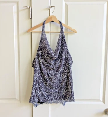 Top Halter Weston Wear Y2K S Azul Malla Capucha Cuello Babydoll Cami Caprichoso Hada Foto 1 de 4