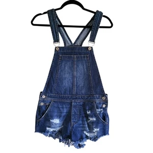 Kancan Denim Jeans Overall Shortalls Damen XS blau distressed verstellbar - Bild 1 von 7