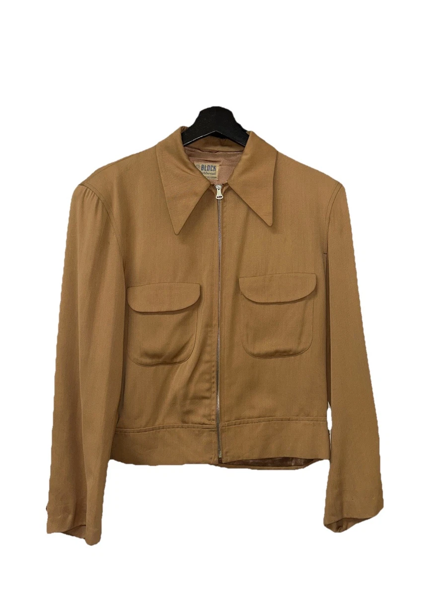 Gabardine Original 1940s Vintage Outerwear Coats & Jackets for Men