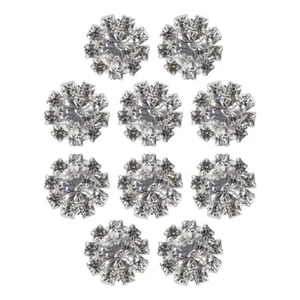 10 Sets Rhinestone Buttons With for Sewing Wedding Crafts - Picture 1 of 7